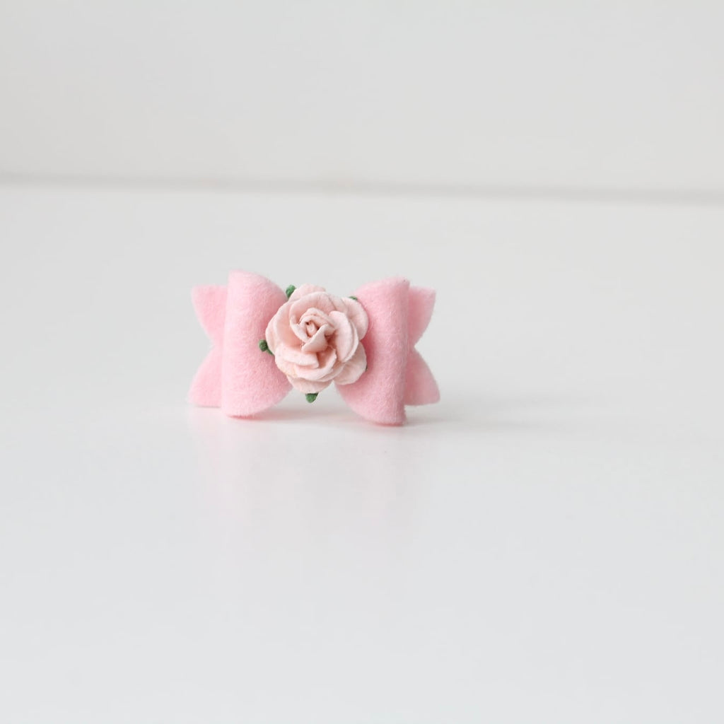 Petite felt flower bows | 11 colours | Clip or bobble