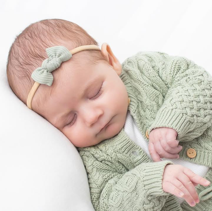 Petite jersey ribbed knot bows | 20 Colours | Clip, headband or bobble