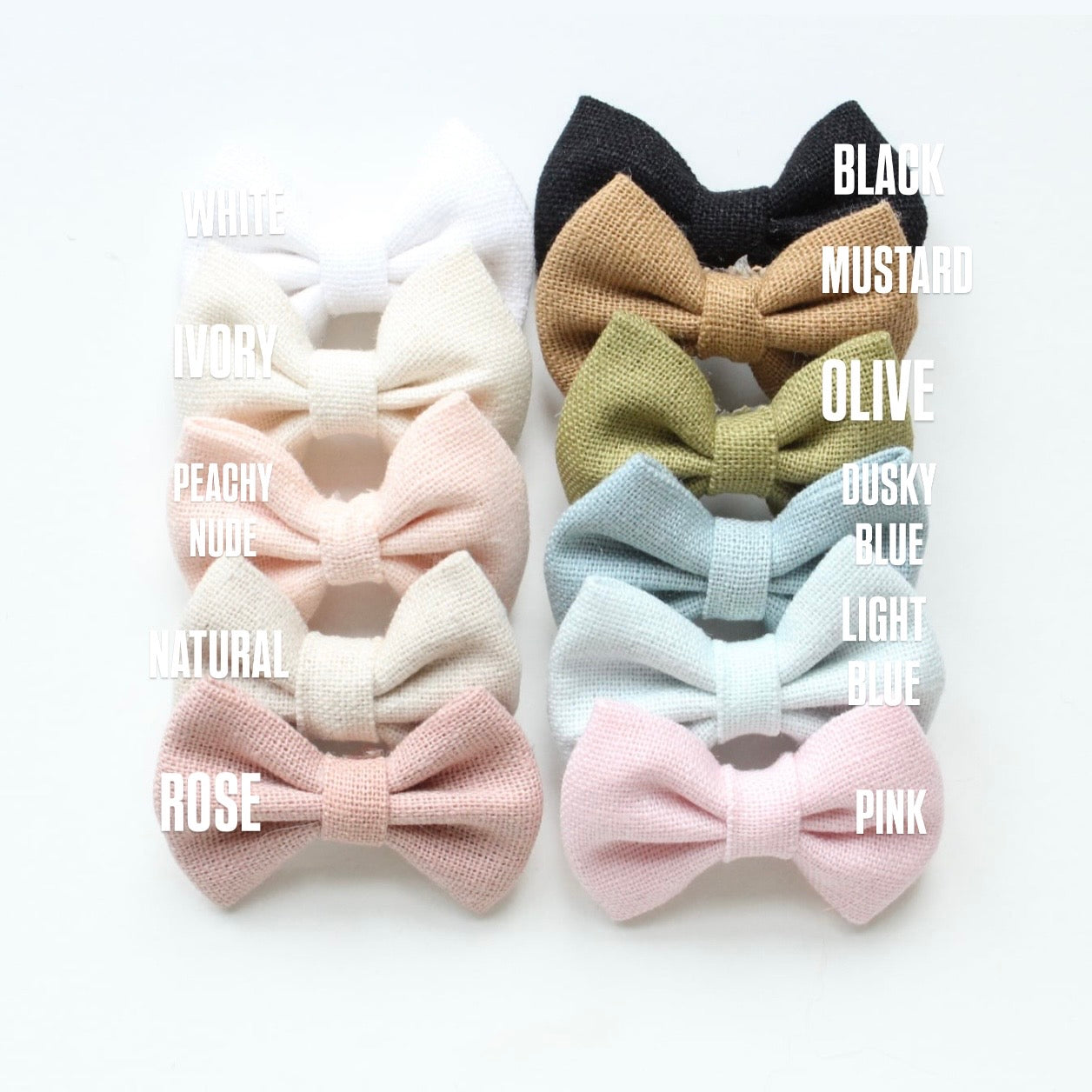 Cottage linen bow | 3 Sizes | 13 Colours | Clip, headband or bobble