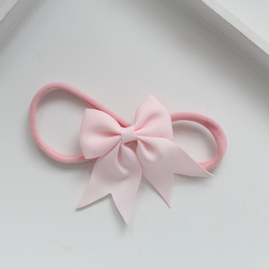 Short tail pinch ribbon bow headbands | 28 colours
