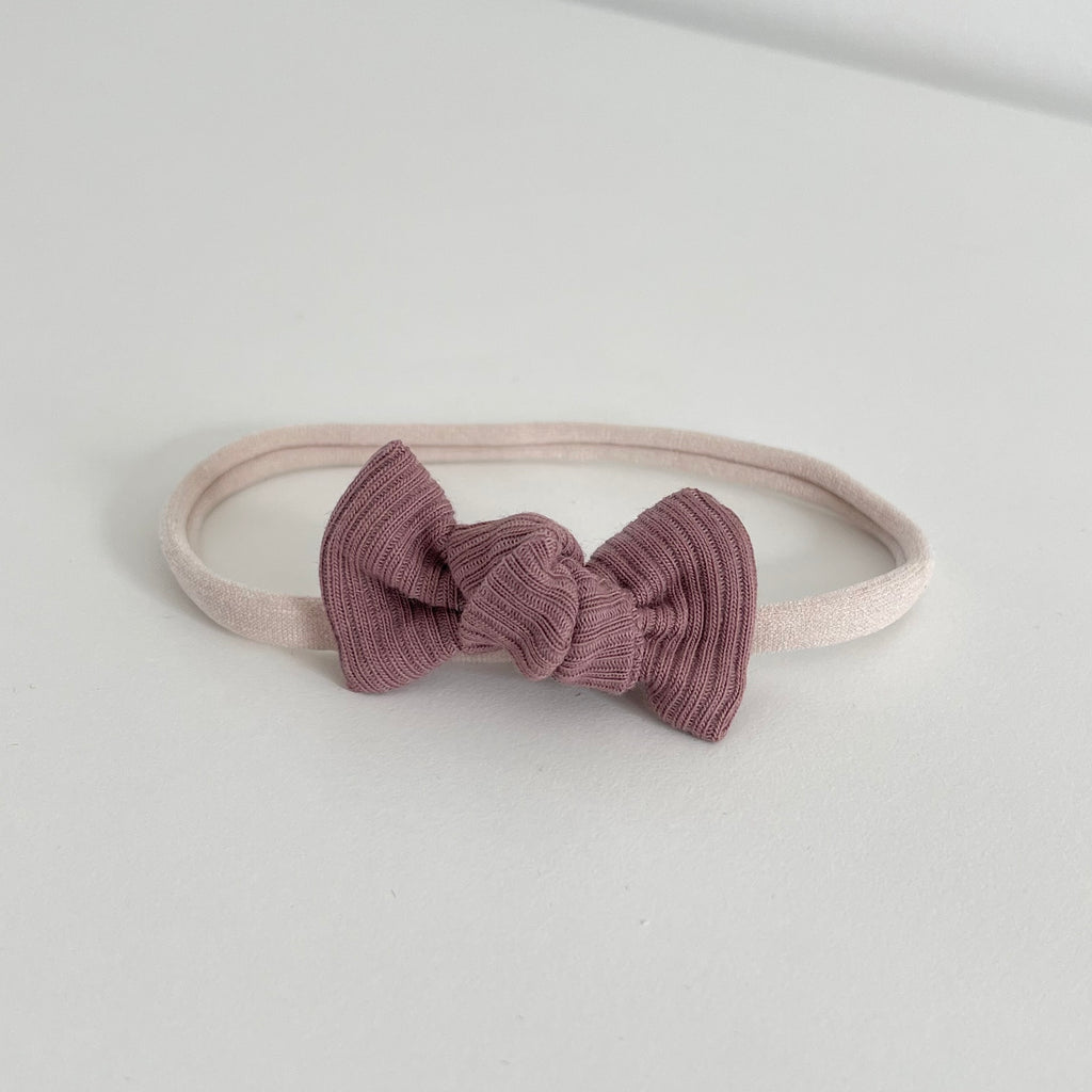 Petite jersey ribbed knot bows | 20 Colours | Clip, headband or bobble