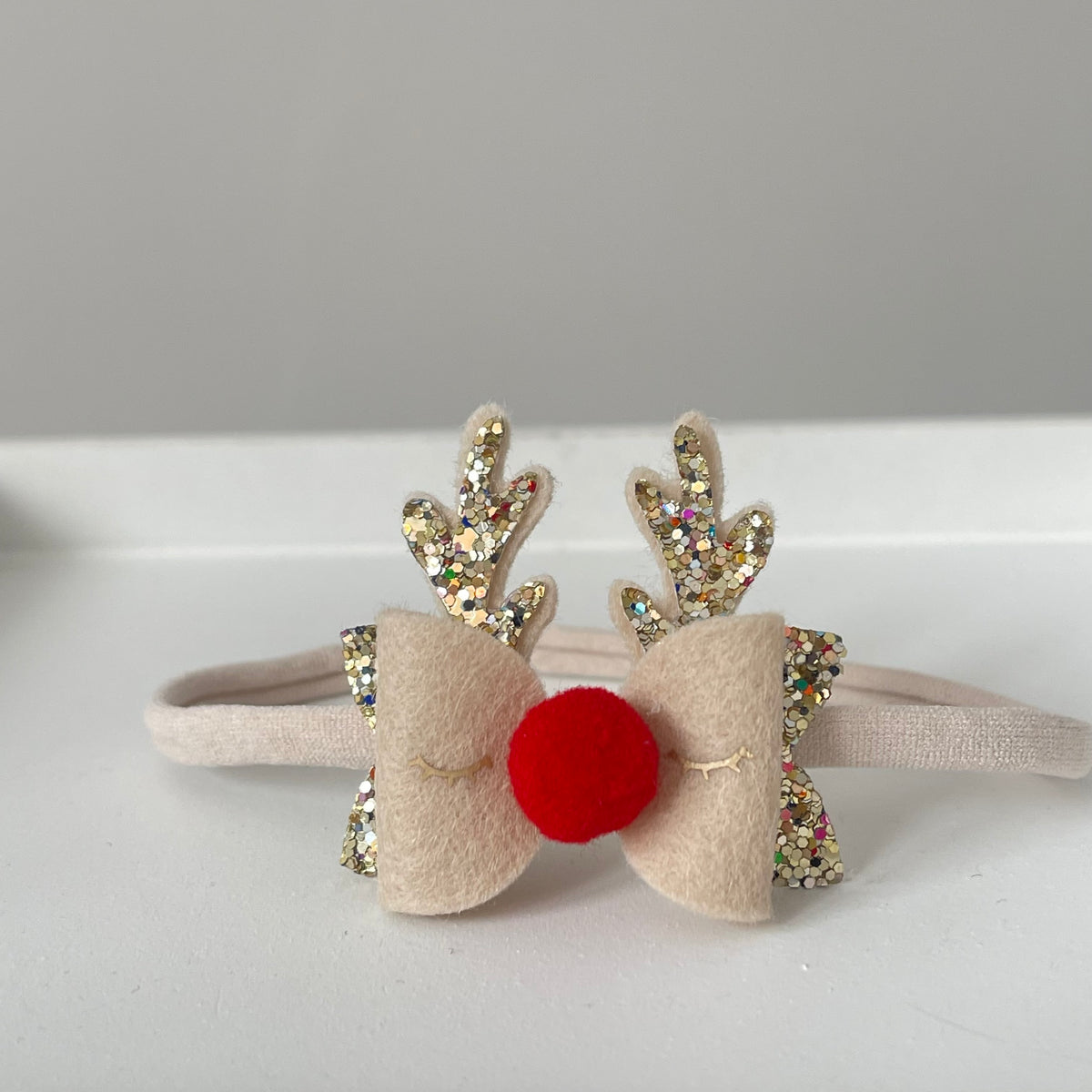 Christmas reindeer bows | Clip or headband