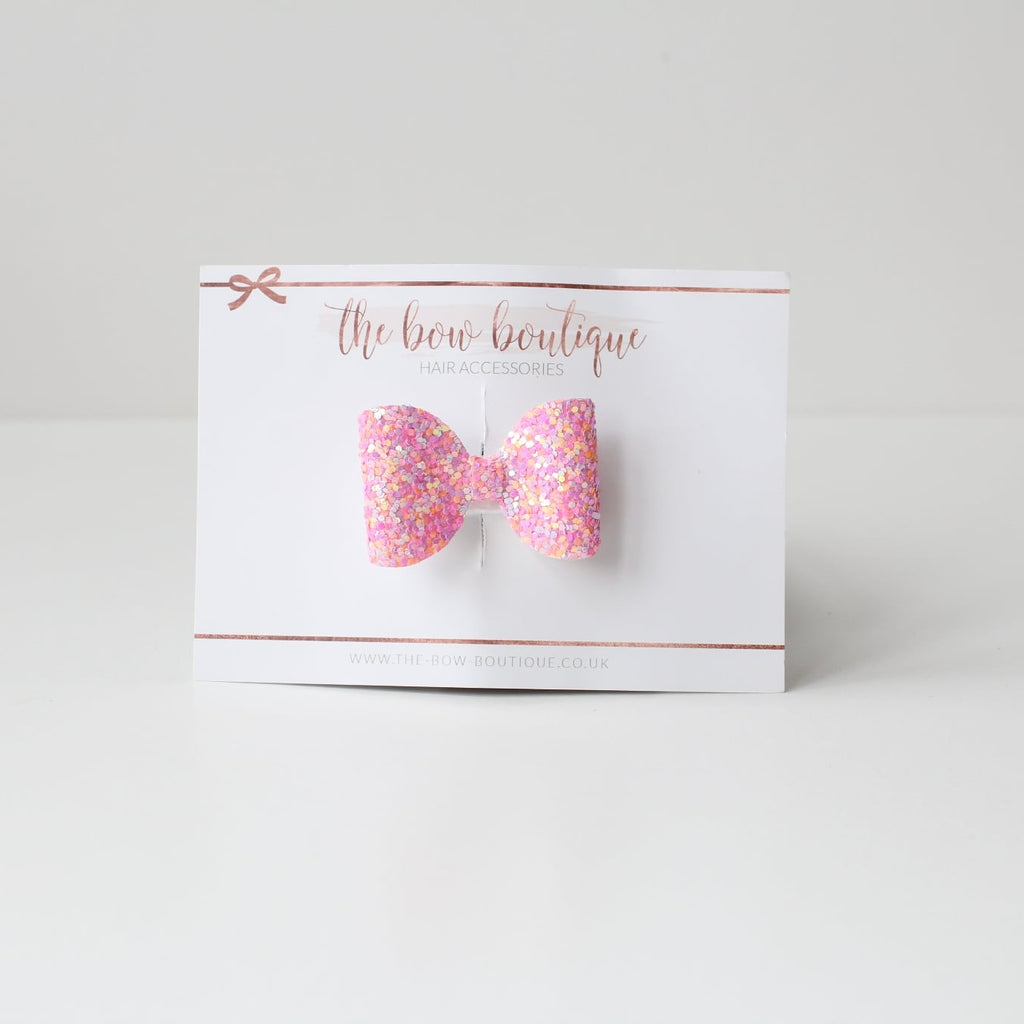 Mini glitter bows | 22 Colours | Clip or bobble