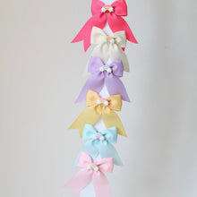 Load image into Gallery viewer, Rainbow long tail pinch bows