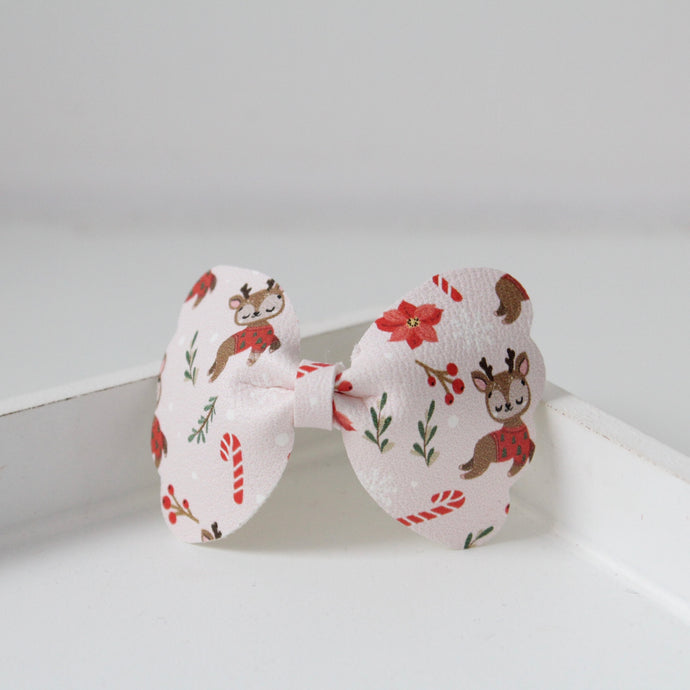 Jolly reindeer scalloped bows