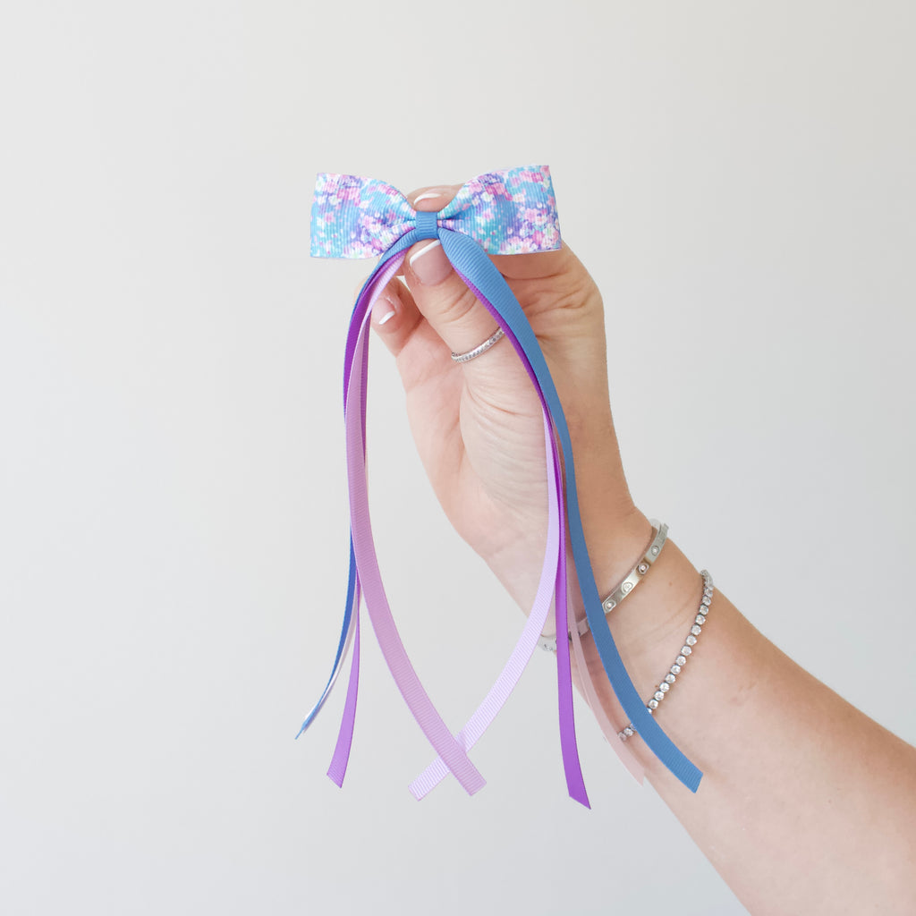Tail pinch ribbon bow | 2 sizes | Clip or bobble