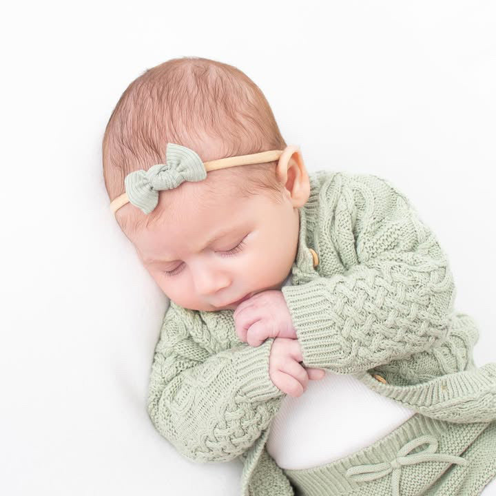 Petite jersey ribbed knot bows | 20 Colours | Clip, headband or bobble