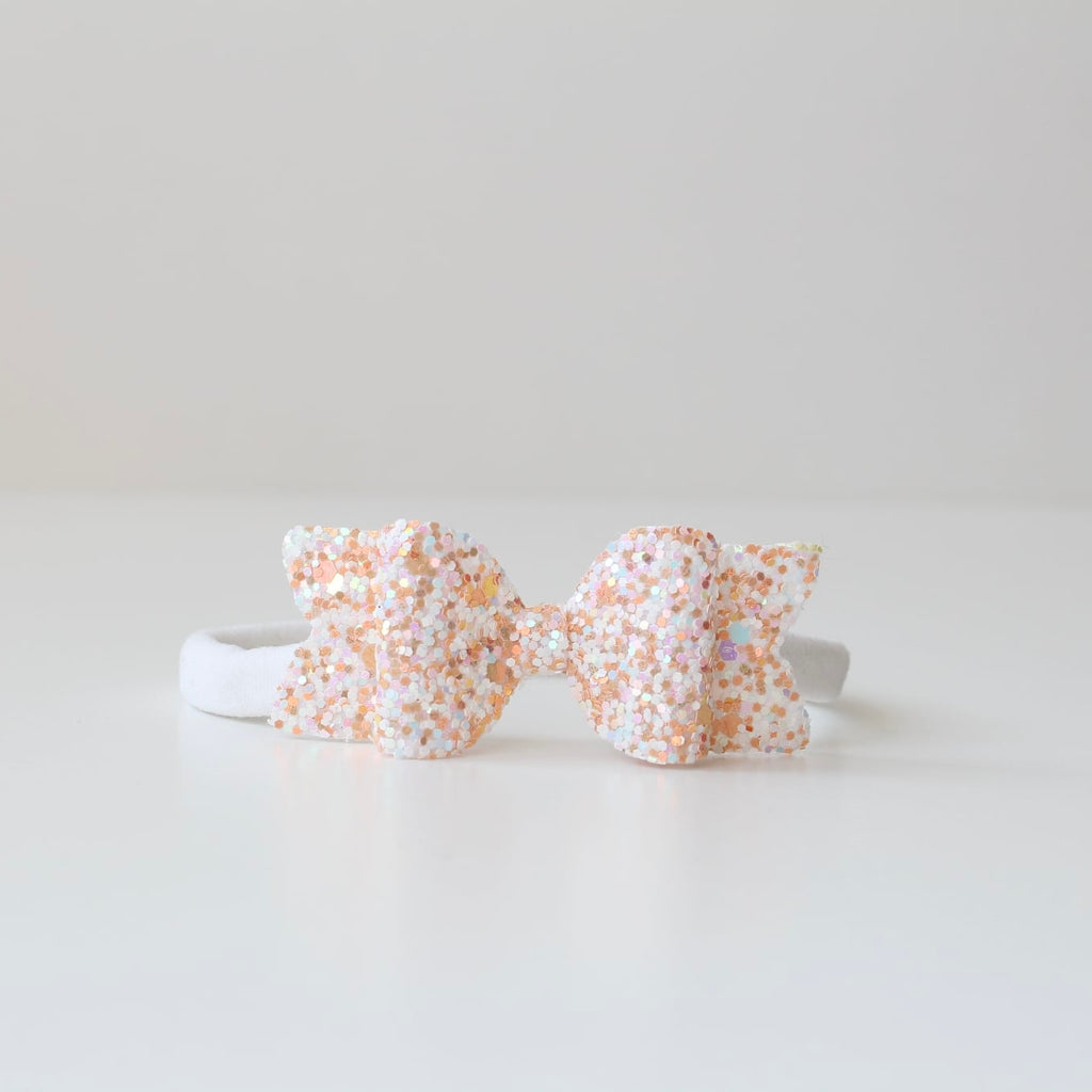 Small chunky glitter bows | 22 Colours | Clip or headband
