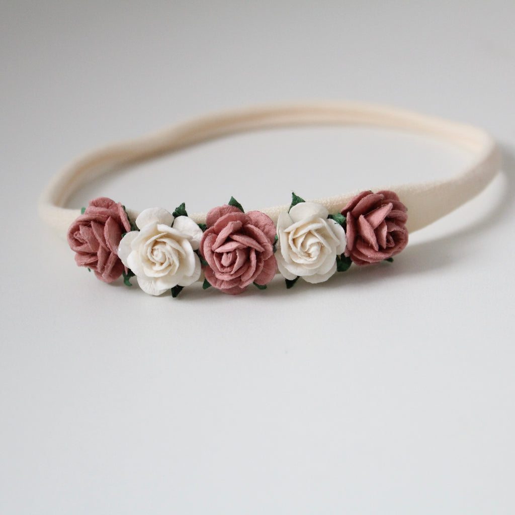 Delicate dusky pink & cream daisy flowers | Clip or headband