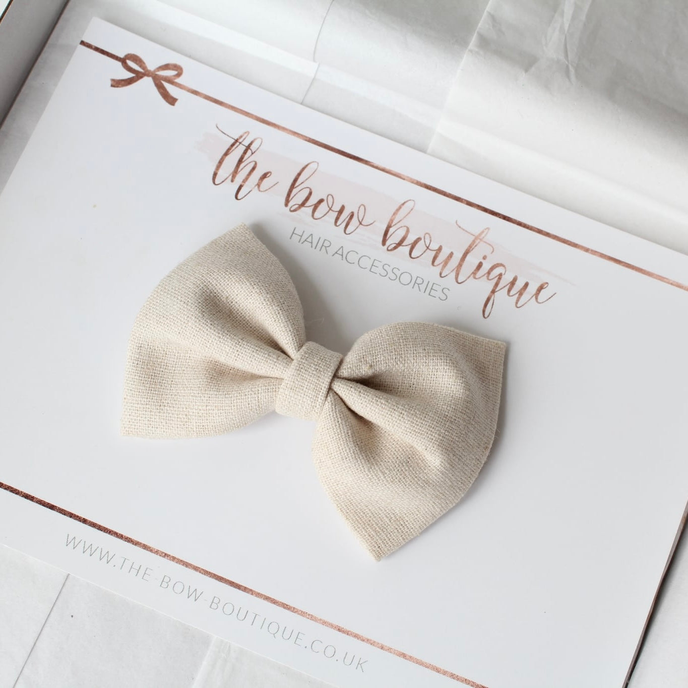 Cottage linen bow | 3 Sizes | 13 Colours | Clip, headband or bobble