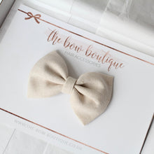 Load image into Gallery viewer, Cottage linen bow | 13 Colours | Clip or headband