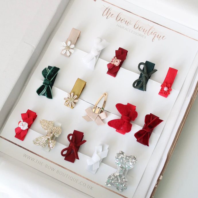 My first christmas petite baby fringe clips set of 15