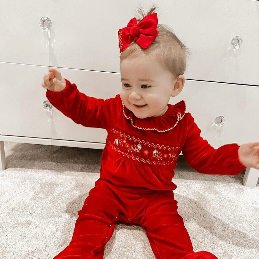 Red bows | 3 Bow styles | Option to personalise | Clip, headband or bobble
