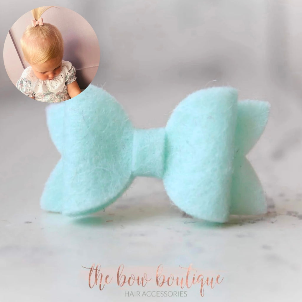 Petite deluxe felt bows | 25 Colours | Clip or bobble