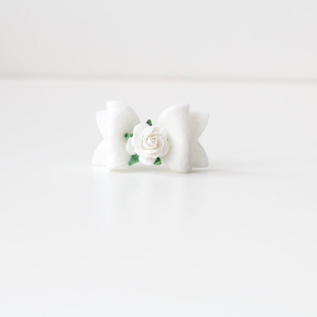 Petite felt flower bows | 11 colours | Clip or bobble
