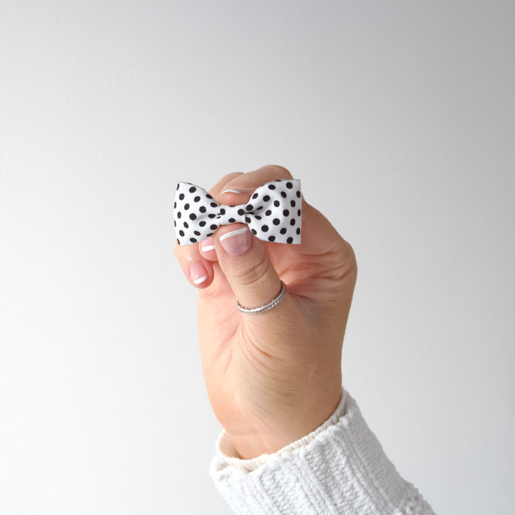 Polka dot pinch bow clips | 6 colours