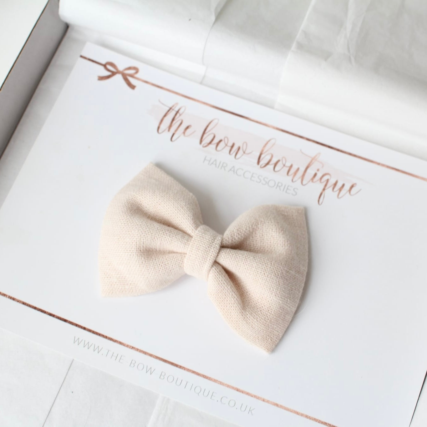 Cottage linen bow | 3 Sizes | 13 Colours | Clip, headband or bobble