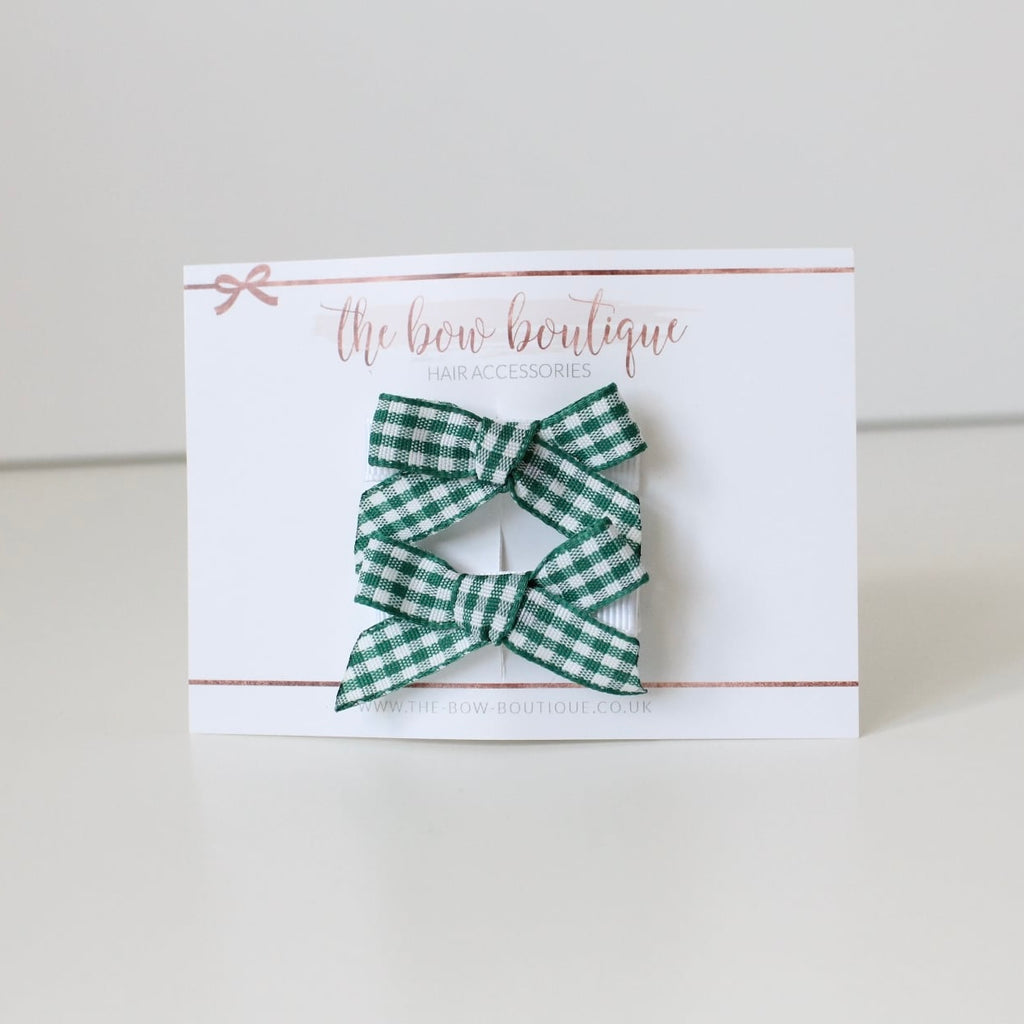 School gingham hand tied clips | 9 Colours