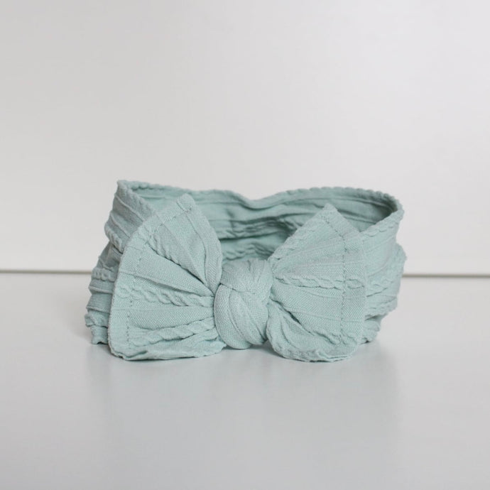 Soft green cable headwrap