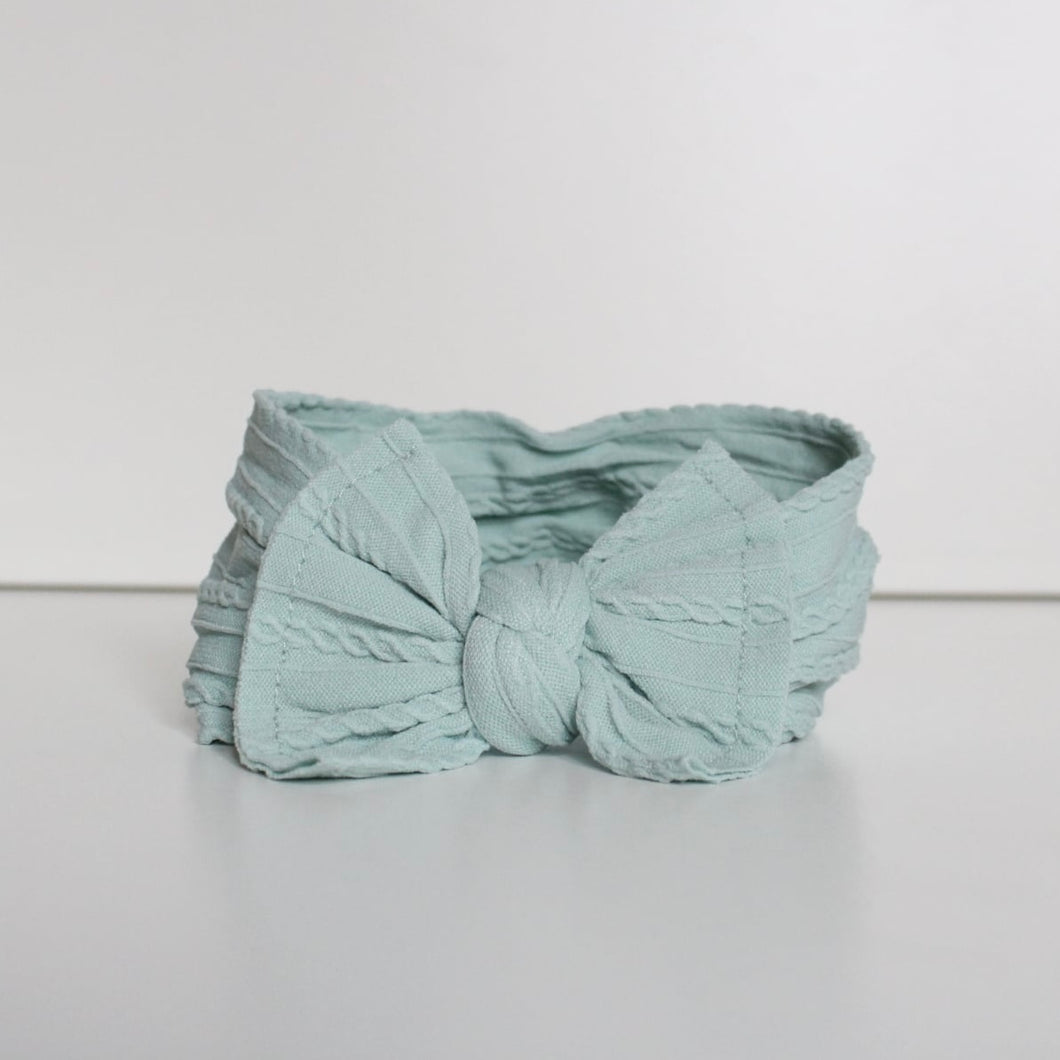 Soft green cable headwrap