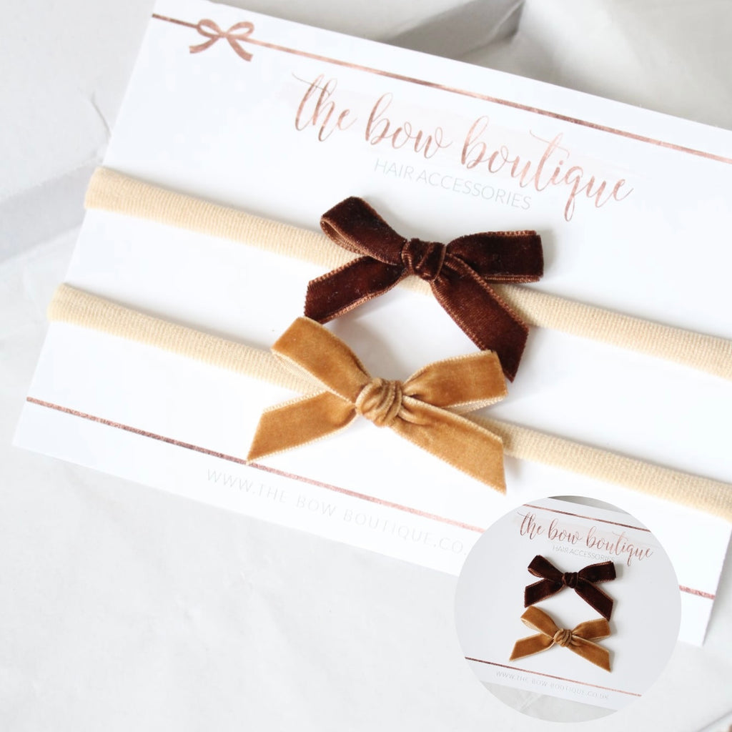 Velvet set | Clips or headbands | 2 Sizes