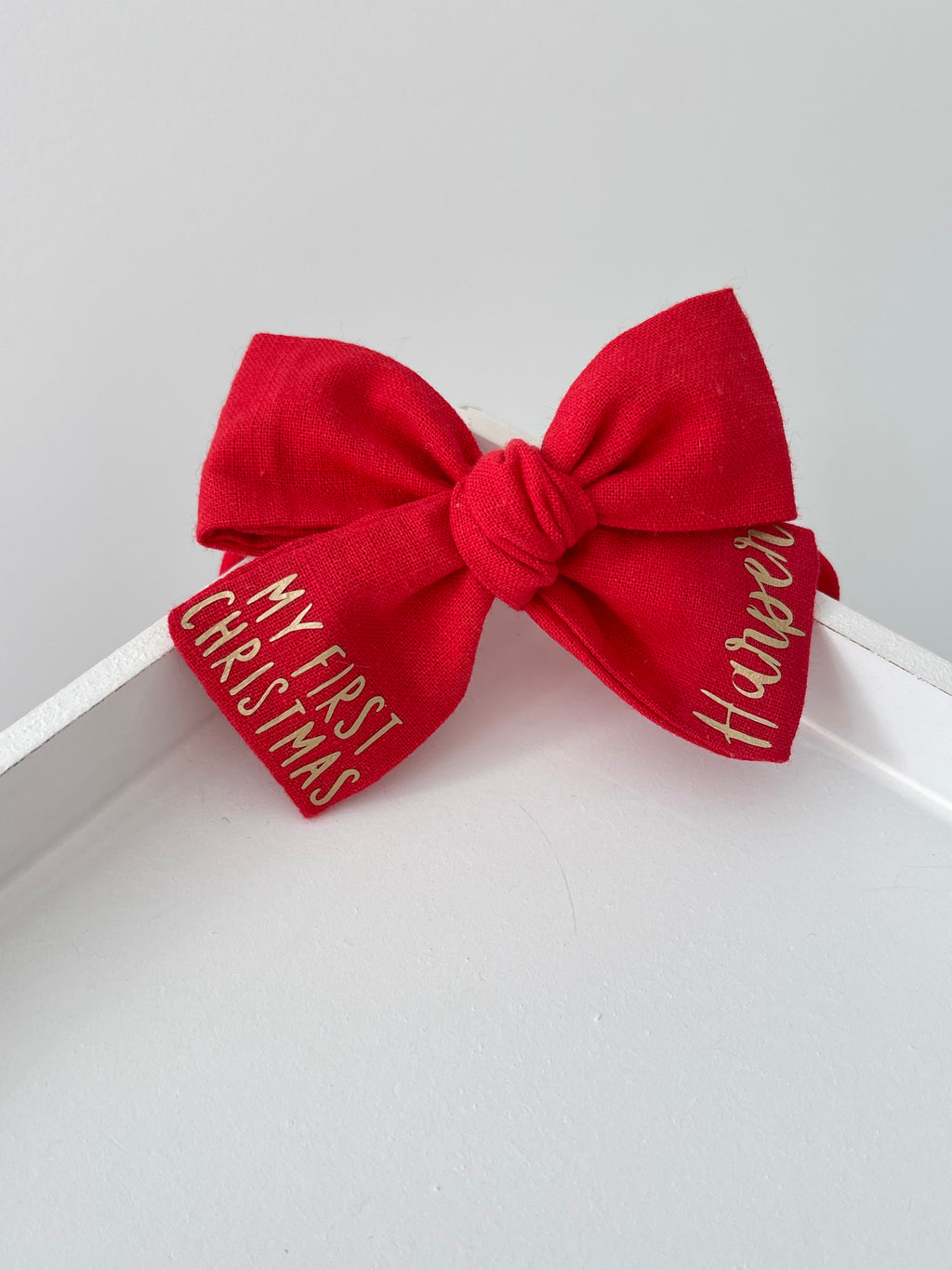 My first Christmas personalised Bow | Clip, headband or bobble