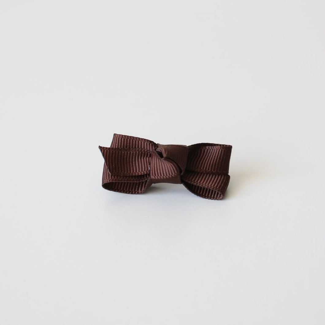 Brown mini bow clip