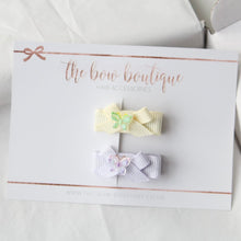 Load image into Gallery viewer, My first pastel ribbon butterfly clips