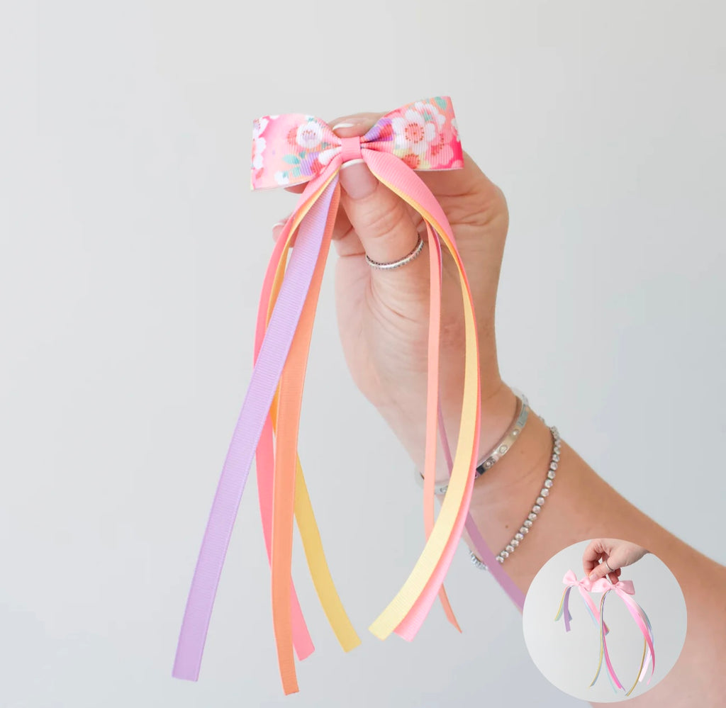 Tail pinch ribbon bow | 2 sizes | Clip or bobble