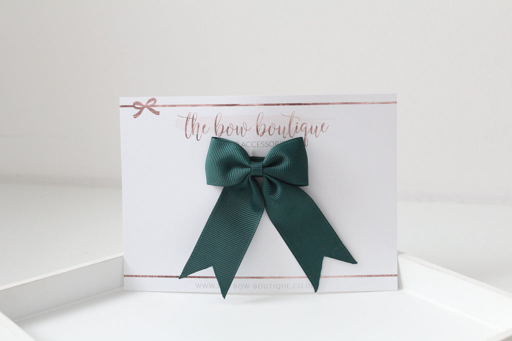 Christmas green ribbon bow
