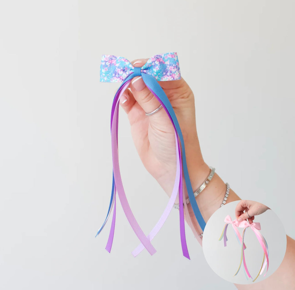 Tail pinch ribbon bow | 2 sizes | Clip or bobble