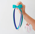 Teal tail pinch ribbon bow | 2 sizes | Clip or bobble