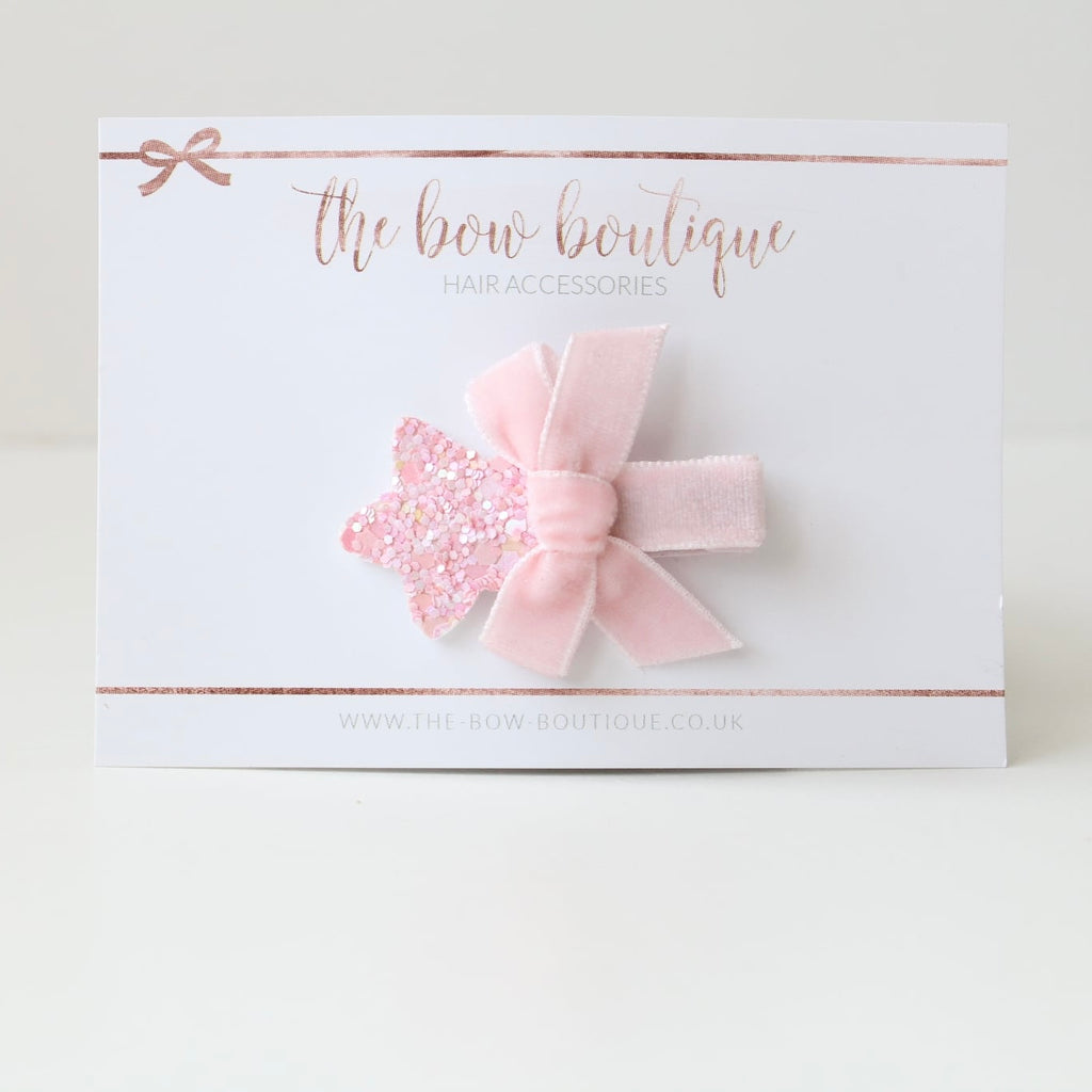 Velvet star bow | Pink