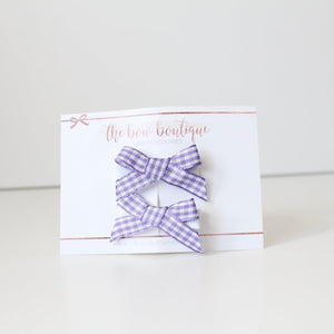 School gingham hand tied bows (9 Colours)