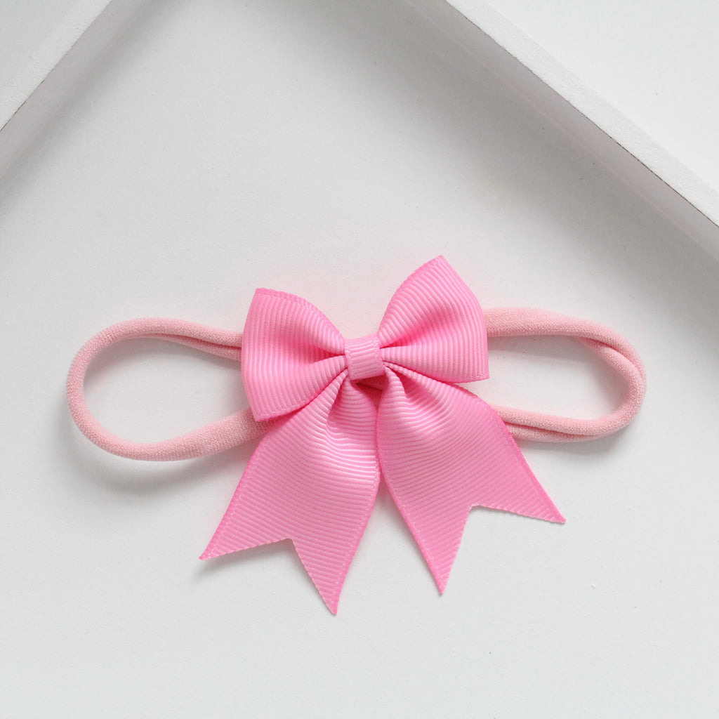 Short tail pinch ribbon bow headbands | 28 colours