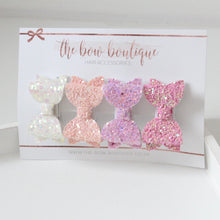 Load image into Gallery viewer, Petite deluxe set of 4 bows l clips or bobbles