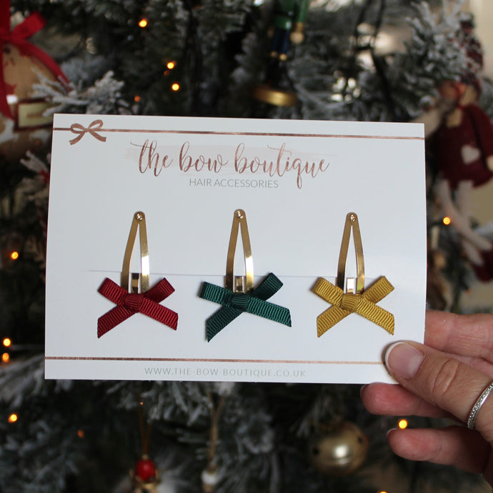 Christmas ribbon clip set