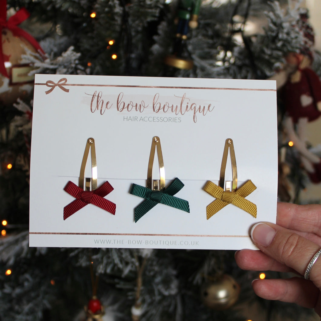 Christmas ribbon clip set