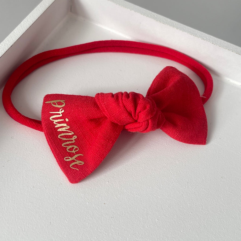 Red bows | 3 Bow styles | Option to personalise | Clip, headband or bobble