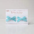 My first pigtail clip set | Baby blue velvet