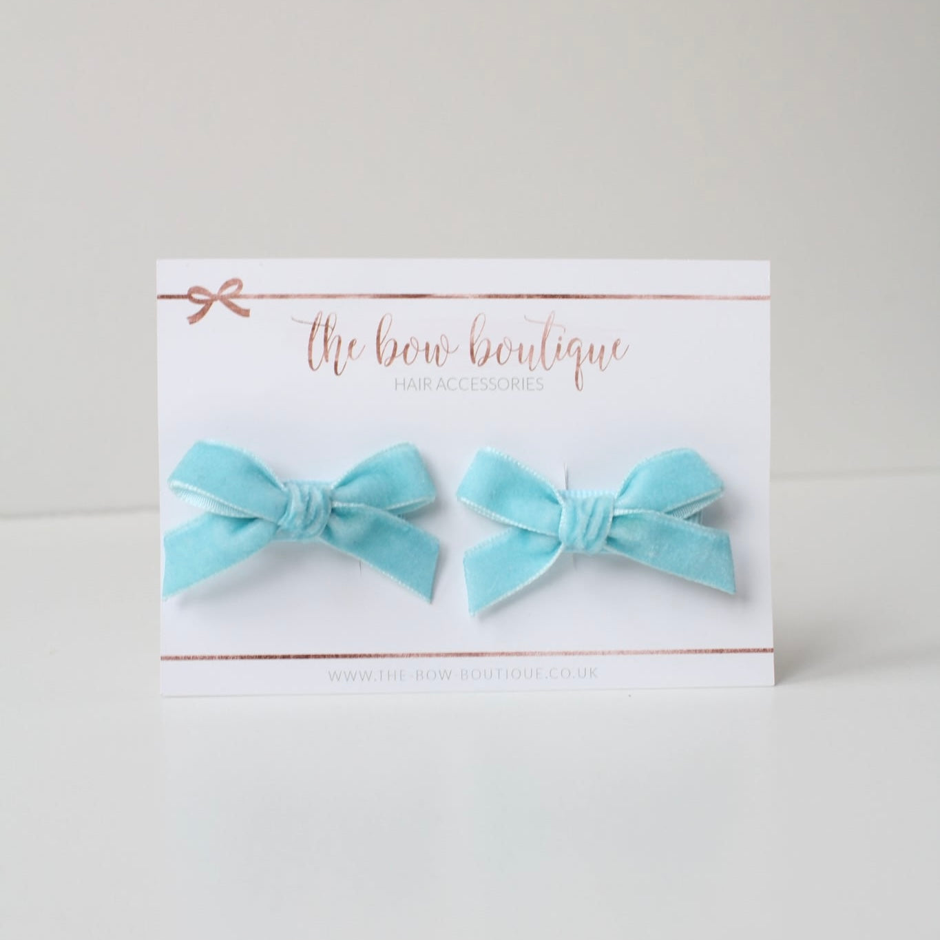 My first pigtail clip set | Baby blue velvet