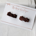 My first pigtail clip set | Brown ribbon