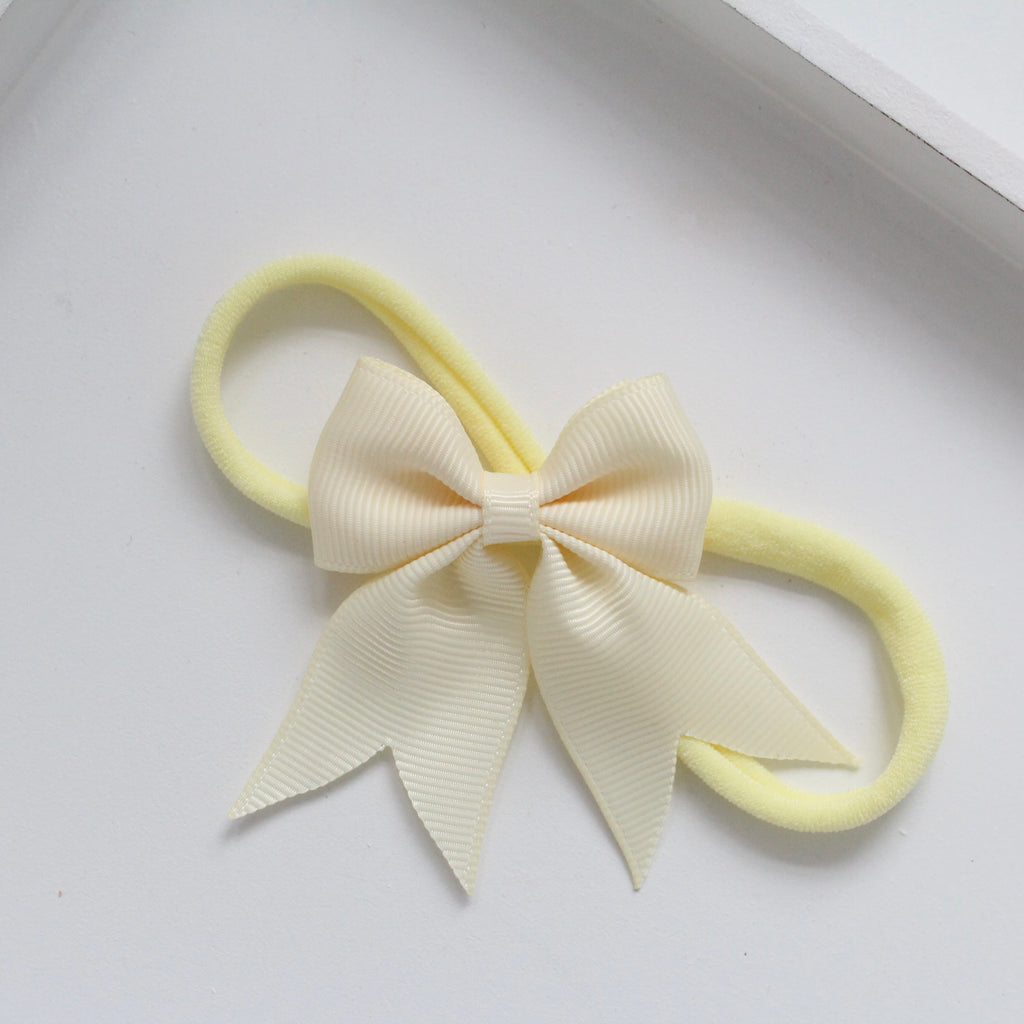 Short tail pinch ribbon bow headbands | 28 colours