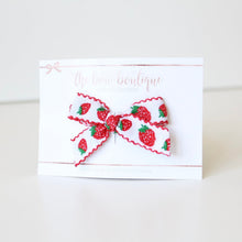 Load image into Gallery viewer, Hand tied red strawberry bows