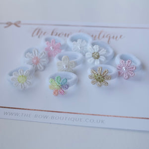My first delicate bobbles - 9 colours