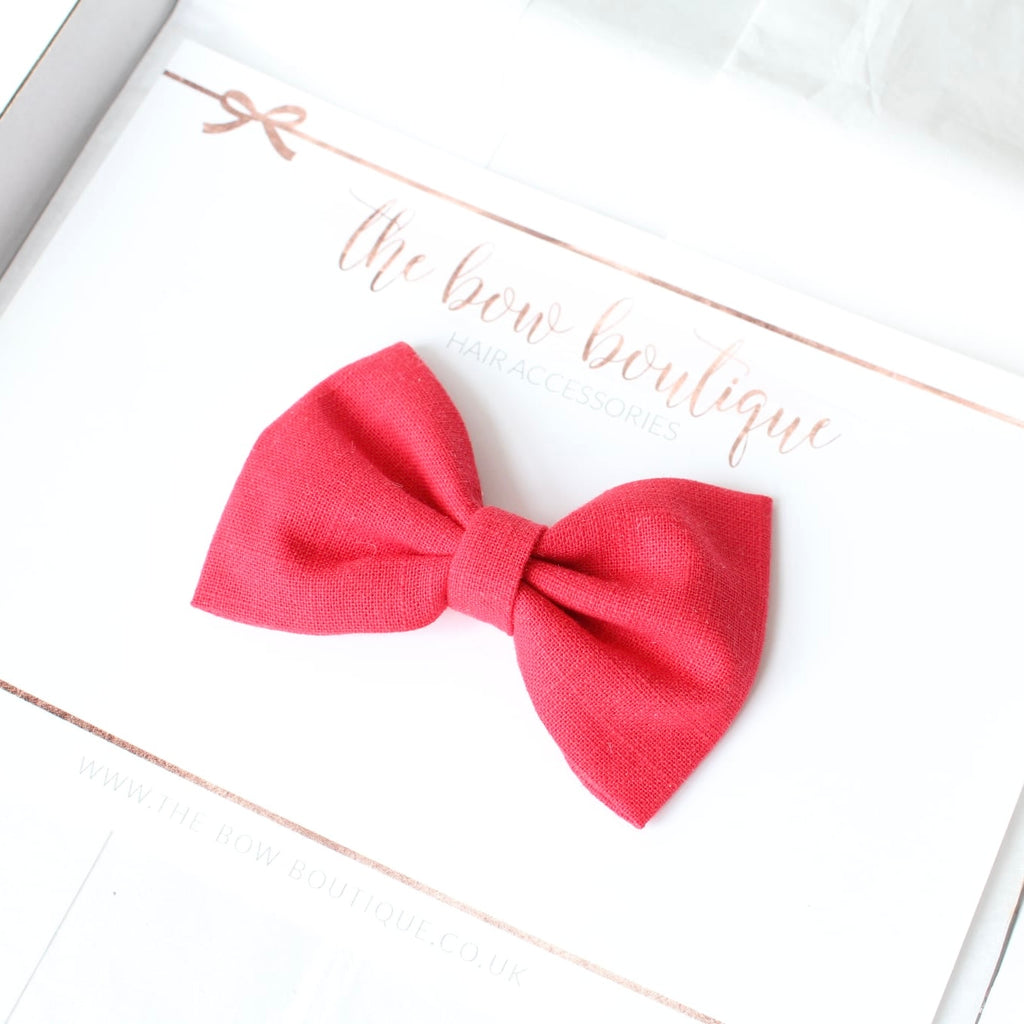 Cottage linen bow | 3 Sizes | 13 Colours | Clip, headband or bobble