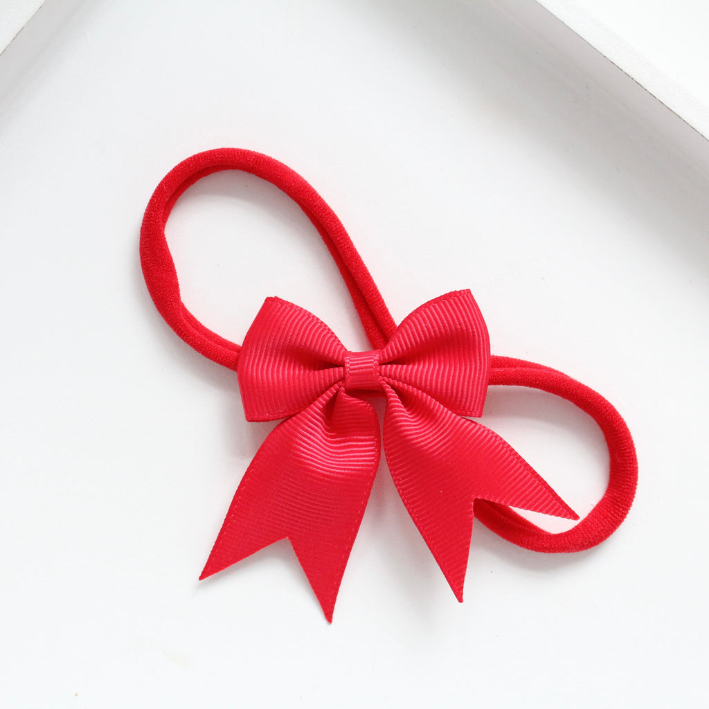 Short tail pinch ribbon bow headbands | 28 colours