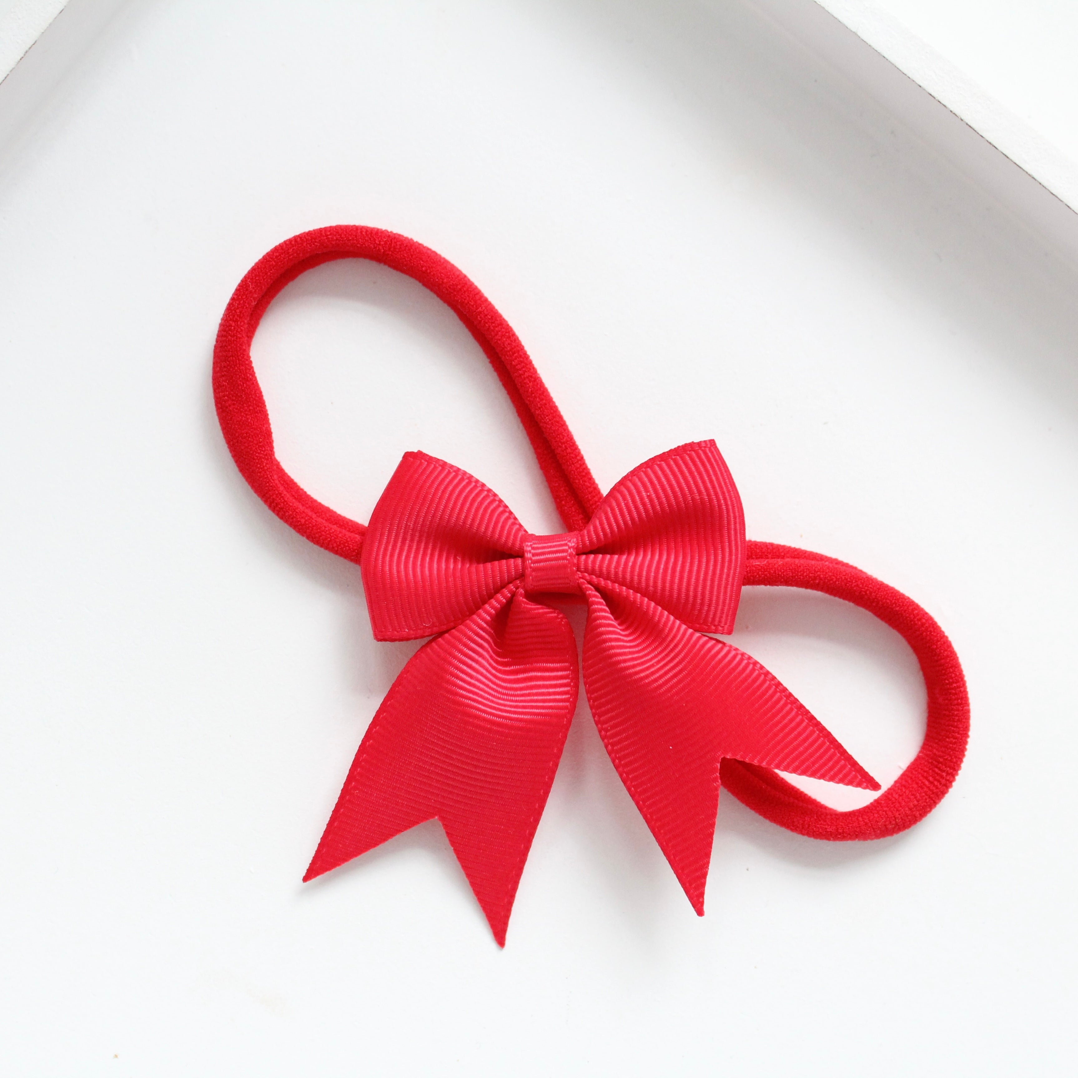 Personalised short tail pinch ribbon bow headbands | 28 colours