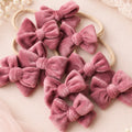 Dusky pink velvet mini sweetheart bow | Clip or Headband