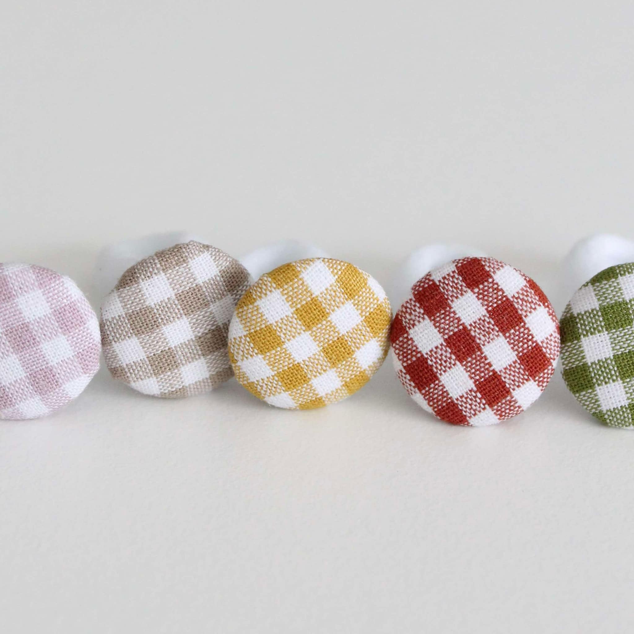 Gingham button bobbles | 5 Colours | Standard size